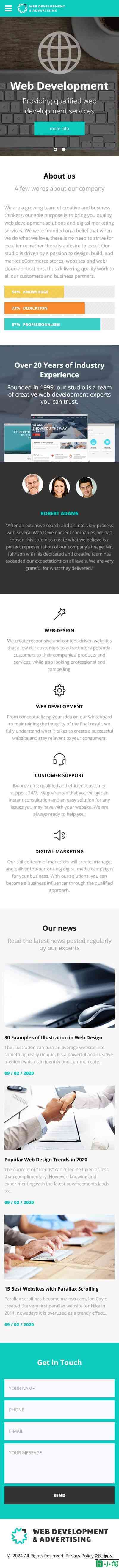 在线营销公司优选网站模板-手机预览